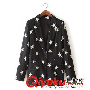 西裝/西服 時(shí)尚個(gè)性秋裝爆款 女士翻領(lǐng)單排兩?？畚褰切俏餮b外套4FF-9.225原始圖片2