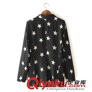 西裝/西服 時(shí)尚個(gè)性秋裝爆款 女士翻領(lǐng)單排兩?？畚褰切俏餮b外套4FF-9.225原始圖片3