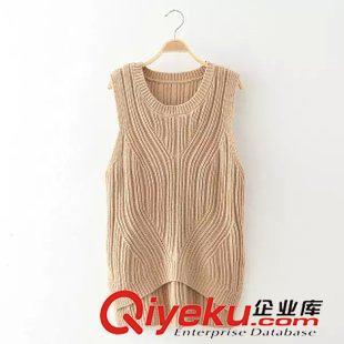 馬甲/背心 時尚韓版不規(guī)則馬甲女 翻領(lǐng)覆蓋式馬甲送腰帶4WP-9.675