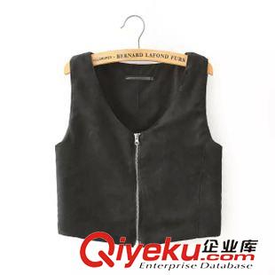 馬甲/背心 歐洲站春秋時(shí)尚新款 女士個(gè)性短款絨面休閑小馬甲1XZ-6.081