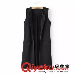 馬甲/背心 歐美風(fēng)時(shí)尚爆款 女士百搭個(gè)性超長雪紡拼接純色馬甲11RM-5.008原始圖片2