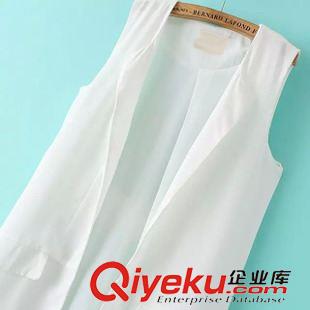 馬甲/背心 歐美風(fēng)時(shí)尚爆款 女士百搭個(gè)性超長雪紡拼接純色馬甲11RM-5.008原始圖片3