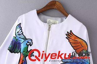 外套 /夾克 歐洲站2015秋季女 圓領蝙蝠袖定位飛鳥刺繡棒球服外套18LZ-9.722原始圖片3
