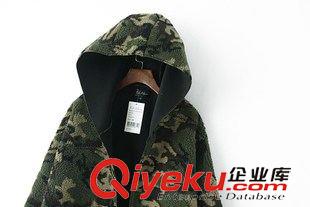 外套 /夾克 2015秋冬女裝新品開衫 加厚迷彩羊羔毛兩面穿連帽外套11AK-9.715