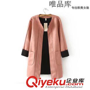 外套 /夾克 歐洲站2015秋冬新品女裝 中長款立體裁剪鹿皮絨外套1DN-9.698
