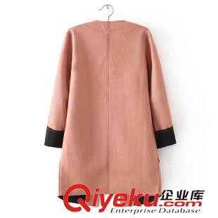 外套 /夾克 歐洲站2015秋冬新品女裝 中長款立體裁剪鹿皮絨外套1DN-9.698