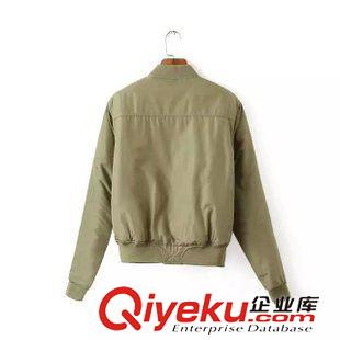 外套 /夾克 時尚大氣秋冬 歐美新款休閑純色雙口袋長袖拉鏈外套1TL-9.801原始圖片2