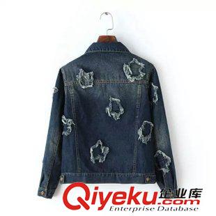 外套 /夾克 時尚韓版秋裝新品 女翻領時尚磨破五角星補丁牛仔外套23YG-9.671