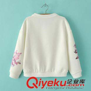 衛衣/絨衫 歐美秋季女裝新品上衣 圓領定位水墨印花空氣層衛衣5XE-9.741