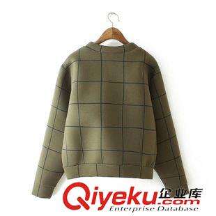 衛(wèi)衣/絨衫 歐洲站2015秋冬女半高領(lǐng)可愛小鹿印花太空棉格子衛(wèi)衣18LZ-9.726