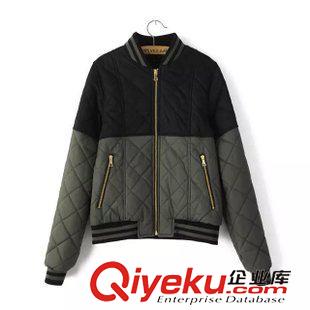 棉衣/棉服 歐美秋冬歐美女裝棉襖女批發 時尚修身拼接短款棉衣5LTB-9.371原始圖片2