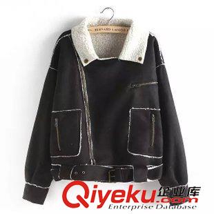 棉衣/棉服 秋冬大氣女裝新款開衫 翻領內襯羊羔毛下擺抽繩外套24XL-9.204原始圖片3