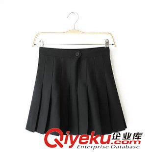 半身裙/短裙 時尚百搭爆款2015女短裙 純色高腰一粒扣百褶大擺半裙18LZ-9.724