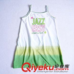 15夏裝新款 {zx1}女童夏裝吊帶衫 外貿(mào)原單全棉JAZZ女童長款吊帶衫