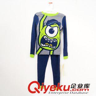 外貿(mào)disney童套專欄 出口外貿(mào)童裝原單 美國怪獸大學(xué)卡通男童秋裝二件套長袖童內(nèi)衣套原始圖片2