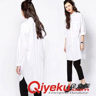 8月30號(hào)新款 2015新款歐美男友風(fēng)前短后長(zhǎng) 百搭寬松襯衫式連衣裙原始圖片3