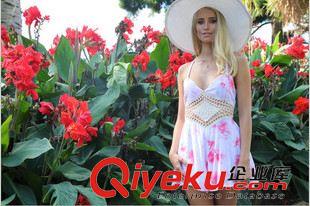 7.17號新款 速賣通EBAY 外貿(mào)2015時尚爆款百搭菱形網(wǎng)狀V領印花吊帶連體褲裙原始圖片2