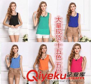 7.19號新款 速賣通熱銷外貿(mào)款2015新款時尚印花沙灘休閑漏背吊帶短褲兩件套