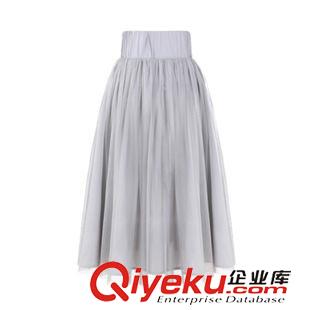 5.25號新款 2015歐美熱銷 速賣通外貿 系帶高腰百褶半身裙網紗中長裙