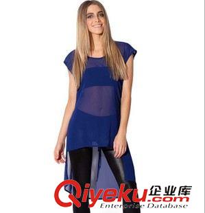 外貿(mào)款 爆 外貿(mào)直銷ebay歐美寬松短裙三色拼接后背開叉一?？垩┘忂B衣裙