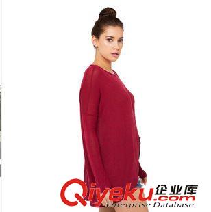 外貿(mào)款 爆 歐美性感 圓領(lǐng)開(kāi)叉不規(guī)則下擺 T恤原始圖片3