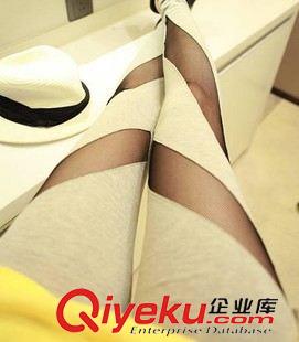 打底褲/小腳褲 女裝2014春夏新款 彈力潮流女性 網(wǎng)紗的拼接褲子 百搭打底褲原始圖片3