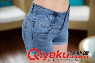 牛仔短褲 實拍夏裝新款韓版女裝水洗彈力顯瘦牛仔褲三排扣短褲女原始圖片3