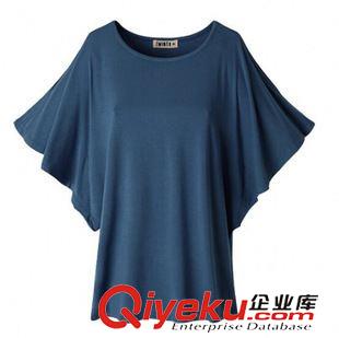 8月7號新款 外貿爆款2015新款胖MM圓領蝙蝠袖寬松大碼T恤  莫代爾原始圖片2