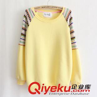 8月10號新款 2015新款秋冬 韓國版 刺繡針織 女式 抓絨衛衣絨衫 批發原始圖片3