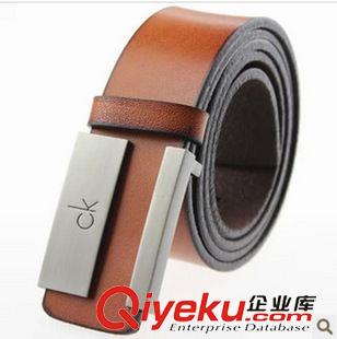 皮帶 飾品 14{zx1}款皮帶男款商務牛皮褲腰帶平滑扣百搭錢塘原始圖片2
