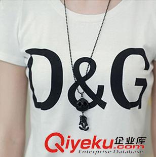 2015年4月10日 女裝代理夏季韓版大碼女裝全棉字母寬松中長(zhǎng)款修身顯瘦短袖t恤女原始圖片3