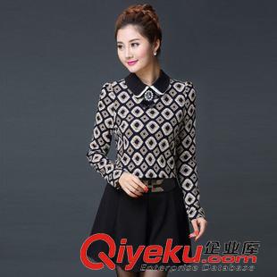 2015年3月30日 一手貨源女裝代理春夏新款衣櫥必備淑女范雪紡拼接翻領(lǐng)長(zhǎng)袖連衣裙