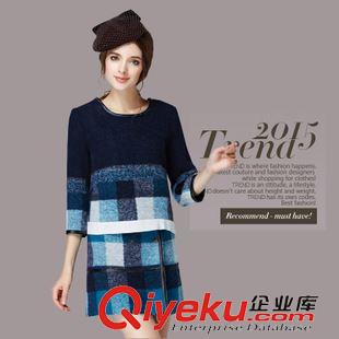 秋冬連衣裙 2015秋裝新品歐洲站女裝短款廓形衛(wèi)衣+提花蓬蓬半裙時(shí)尚套裝