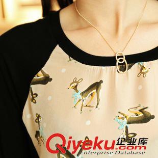 長(zhǎng)袖T恤 女裝代理春裝新款韓版時(shí)尚長(zhǎng)袖小鹿潮流顯瘦T恤原始圖片3