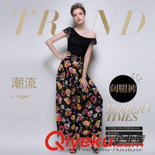 休閑褲 2015夏季新款時(shí)尚dp氣質(zhì)修身高腰長(zhǎng)褲歐洲站百搭顯瘦潮流闊腿褲