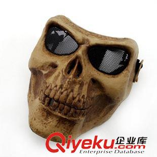 面具 野戰(zhàn)舞會萬圣節(jié) tj酋長金屬質感骷髏面具 CS骷髏面罩防護面罩原始圖片2