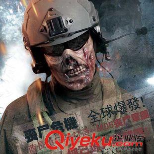 面具 新款tj 包郵酋長M05喪尸半臉恐怖骷髏面具 CS戰(zhàn)術(shù)防護面罩原始圖片2