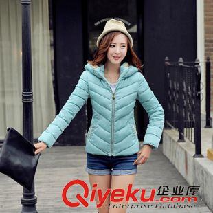 短款 2015秋冬新款韓版時(shí)尚修身立領(lǐng)連帽羽絨棉服女大碼長(zhǎng)袖棉衣外套原始圖片3