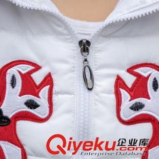 短款 2015歐洲站秋冬女裝棉服狐貍毛貼布繡花連帽修身短款羽絨服女原始圖片2