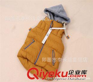 羽絨服 棉服 歐美 連帽童馬甲 羽絨棉童背心 外套 無袖棉服 外貿(mào)童裝 15秋冬新原始圖片3