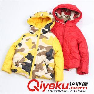 羽絨服 棉服 外貿(mào)原單童裝兒童羽絨棉服迷彩反正服冬款加厚童外套大衣夾克