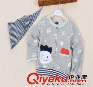 8.12秋季新品 allo15秋男童海軍領(lǐng)開衫套裝 外貿(mào)韓版童裝批發(fā)