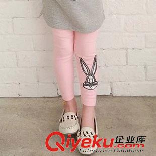 打底褲 2015秋季新品兒童打底褲 小腳褲 女童打底褲韓版童裝亮片小兔批發(fā)原始圖片2