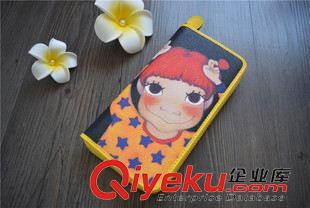 5月新品3 外貿原單可愛牛皮卡通印花拉鏈長款女式錢包原始圖片3
