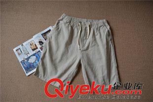 5月新品2 外貿男士棉麻日單休閑短褲五分褲半褲