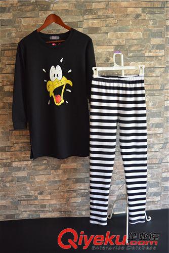 家居服 外貿(mào)原單韓單女孩毛圈純棉家居服休閑服套裝原始圖片3