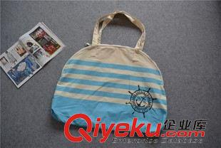 10月新品2 外貿原單純棉帆布雙拉鏈單肩包購物袋旅行袋原始圖片2