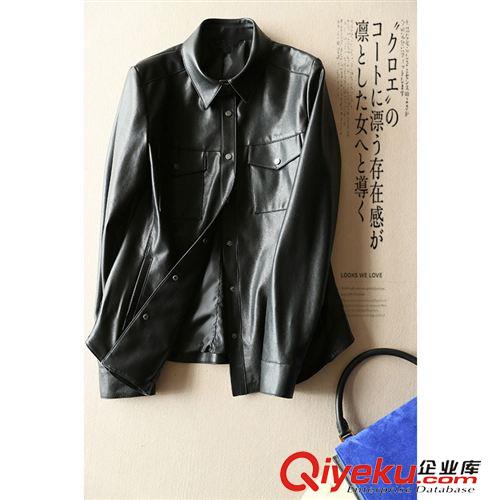 9月新品8 外貿(mào) 時尚女孩PU上衣襯衣款質(zhì)感外套批發(fā)