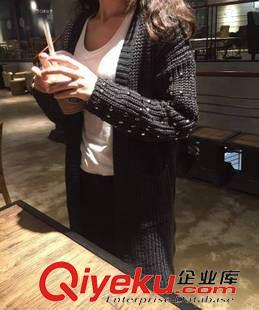 9月新品5 外貿原單女裝開衫韓單女士手工釘珠款修身開衫上衣批發