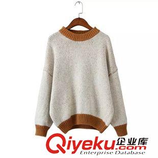 毛衣/針織衫 #ZE7 歐風美 學院風拼色套頭毛衣批發(fā) 3266